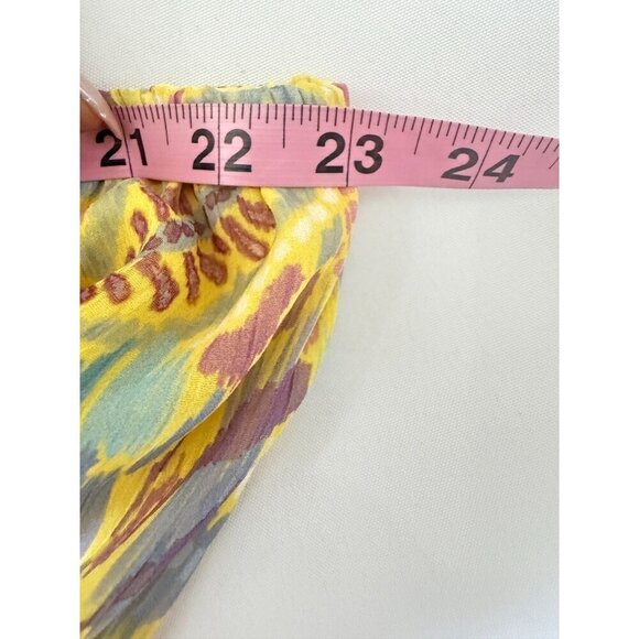 NWT Ramy Brook Frankie Chiffon Mini Dress, Tie Straps, Smocked Waist‎ Yellow M - Picture 6 of 16